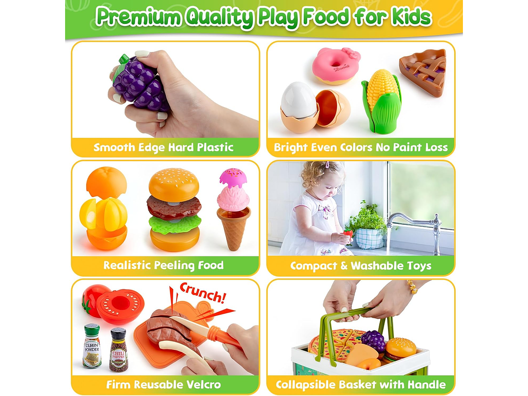  78 Piezas De Comida De Juego De Simulación Para La Cocina 2