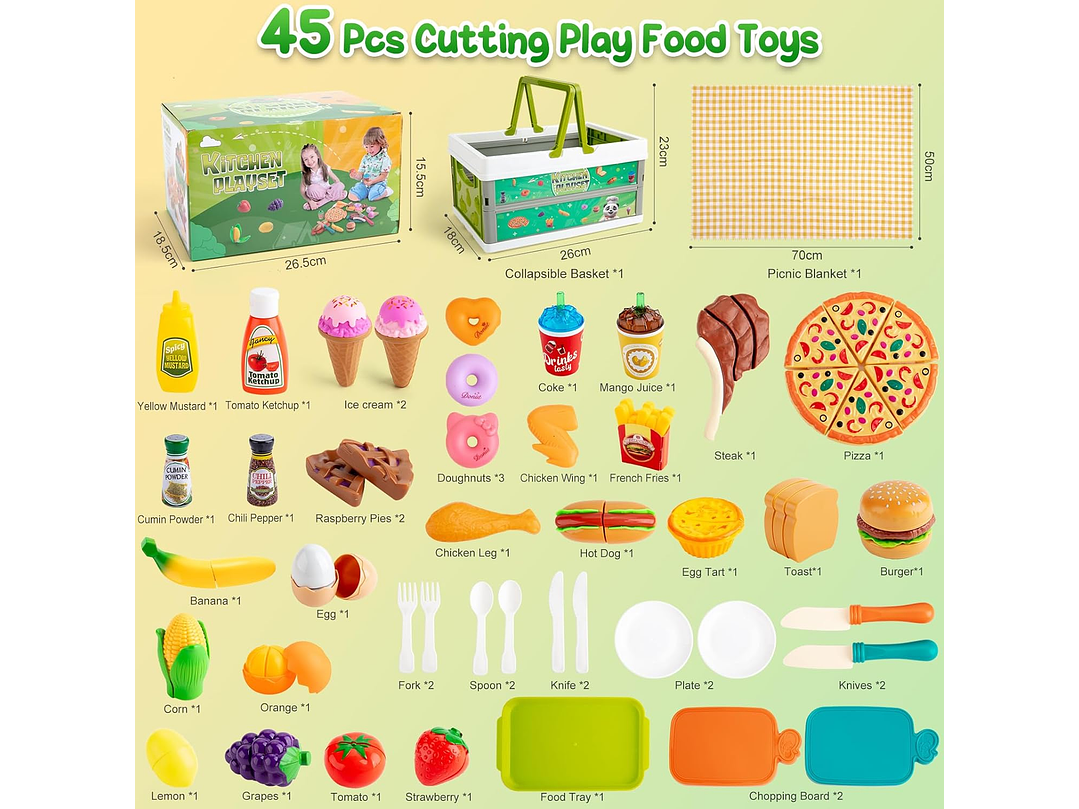  78 Piezas De Comida De Juego De Simulación Para La Cocina 3