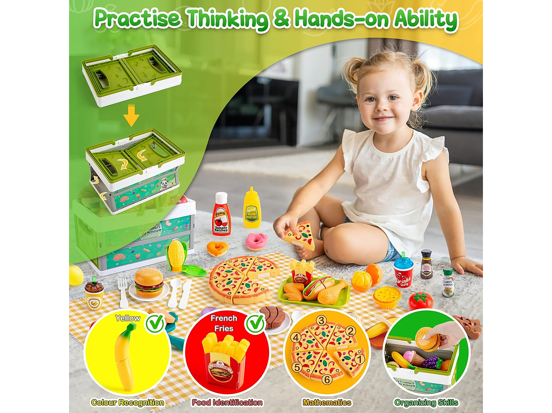  78 Piezas De Comida De Juego De Simulación Para La Cocina 4
