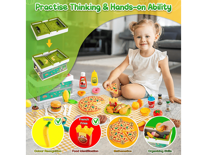  78 Piezas De Comida De Juego De Simulación Para La Cocina 4