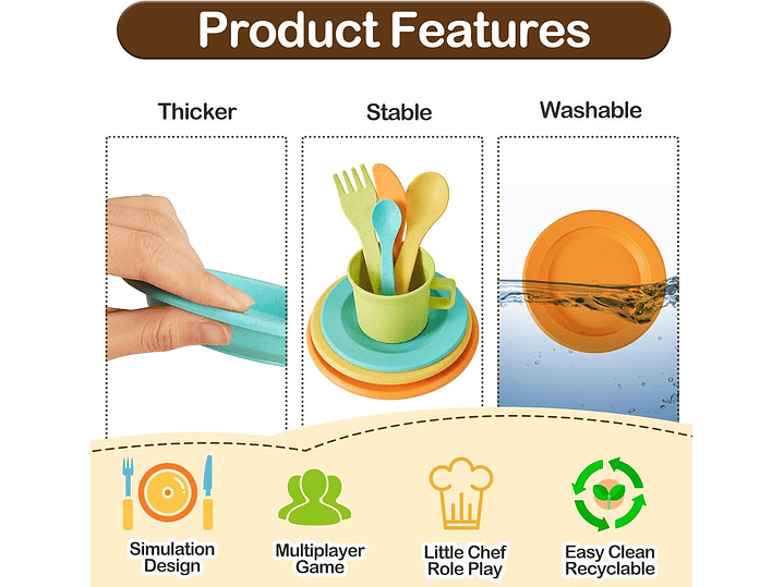 Buyger Accesorios De Cocina Y Juego De Té Para Niños 5