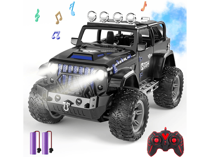  Auto De Control Remoto 1:16 Con Aerosol, Luces Y Sonido, 1