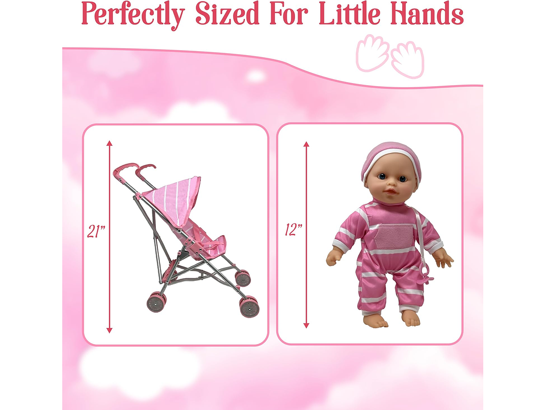 Muñeca De Bebé Con Juego De Coche 6