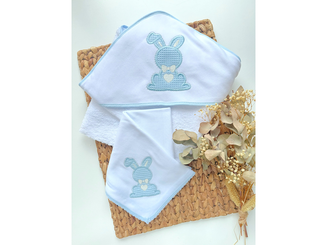 Set Toalla + Muselina Conejo Español 1