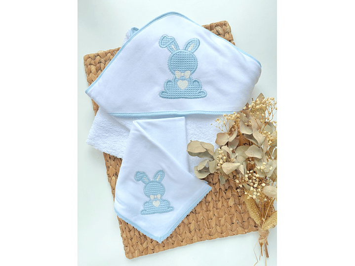 Set Toalla + Muselina Conejo Español 1