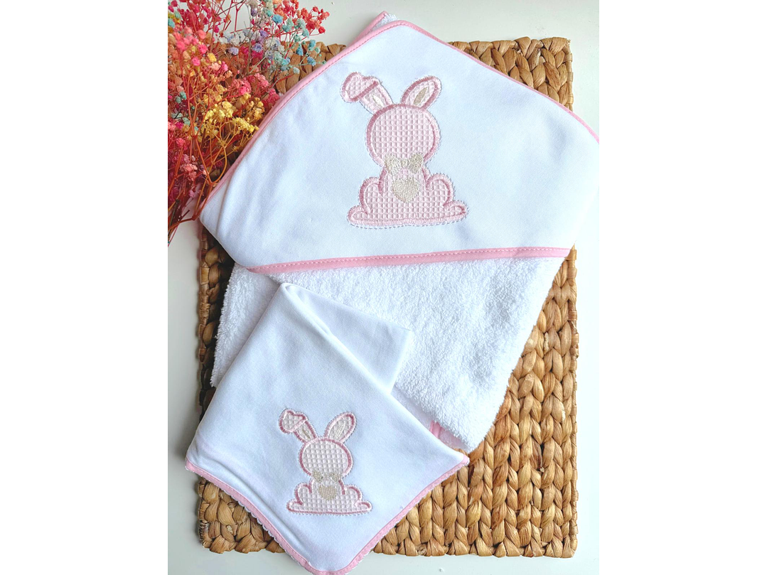 Set Toalla + Muselina Conejo Español 1