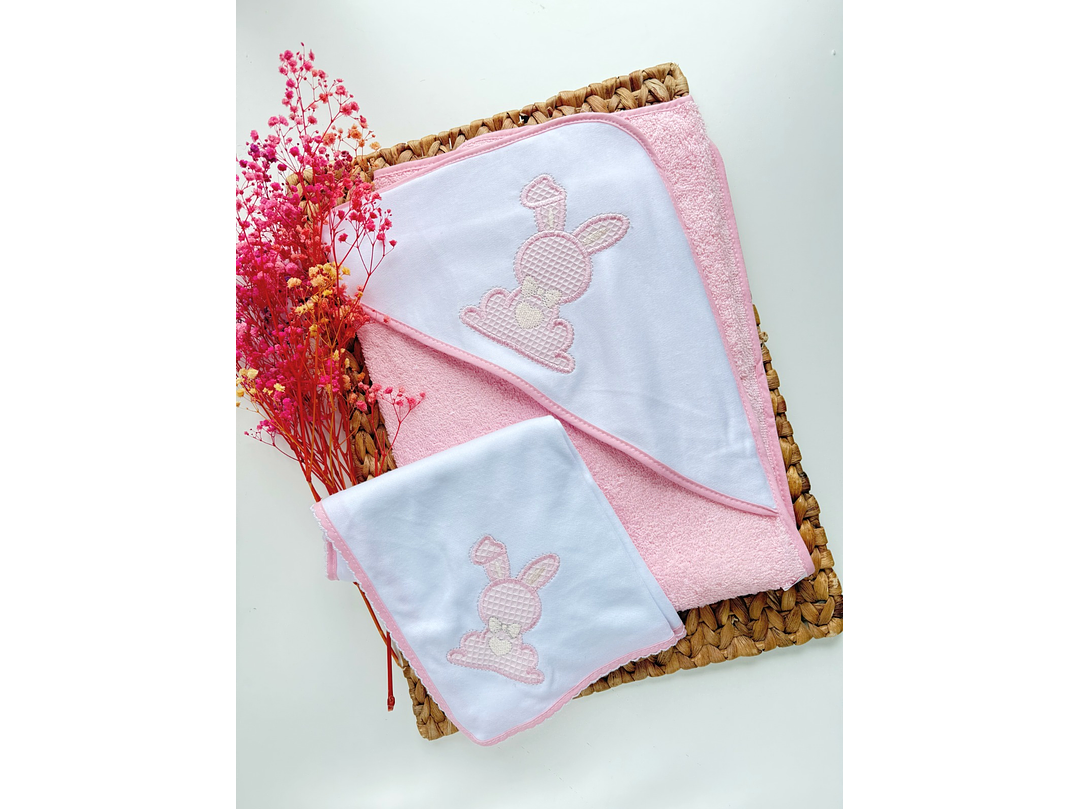 Set Toalla + Muselina Conejo Español 1