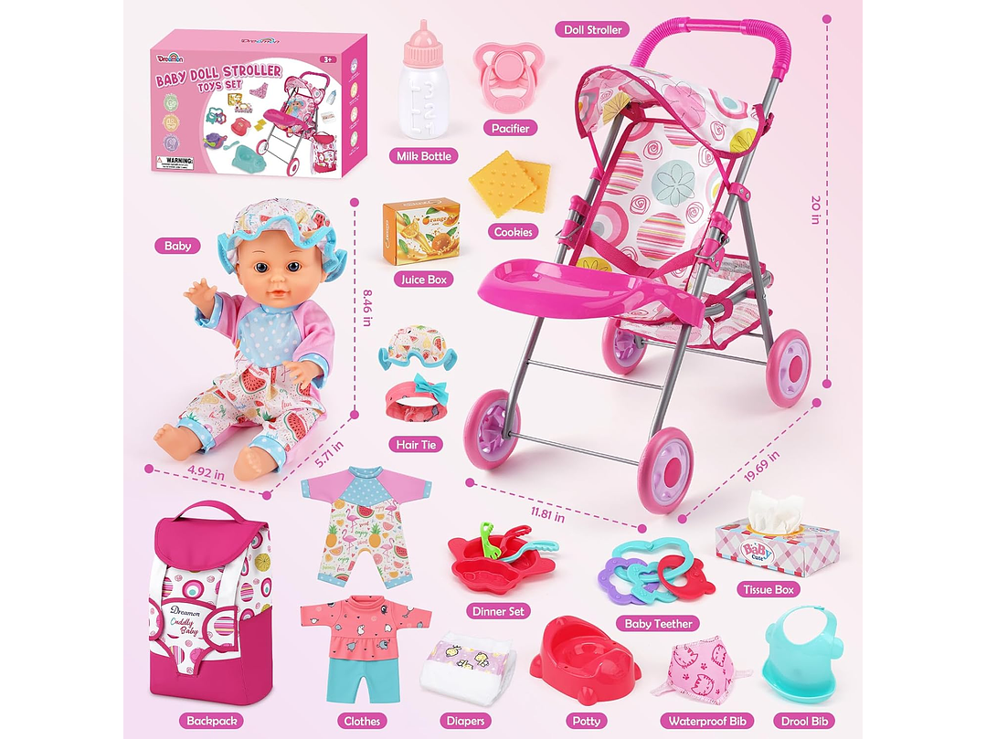 Juego De Cochecito De Muñeca 2