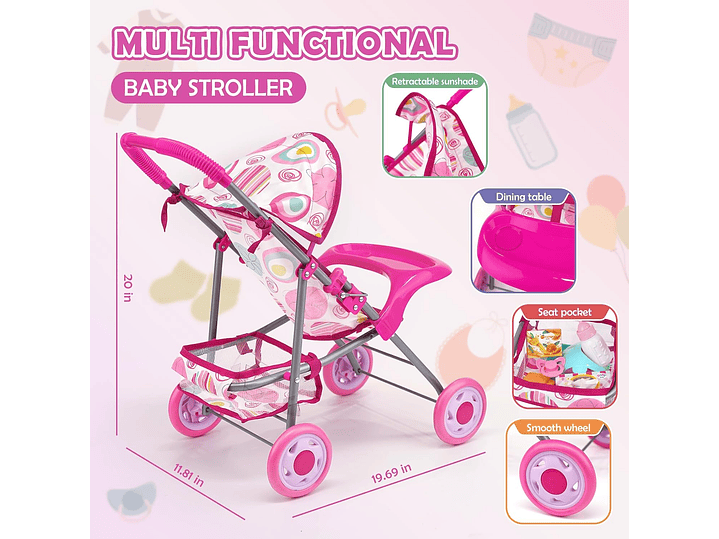 Juego De Cochecito De Muñeca 3