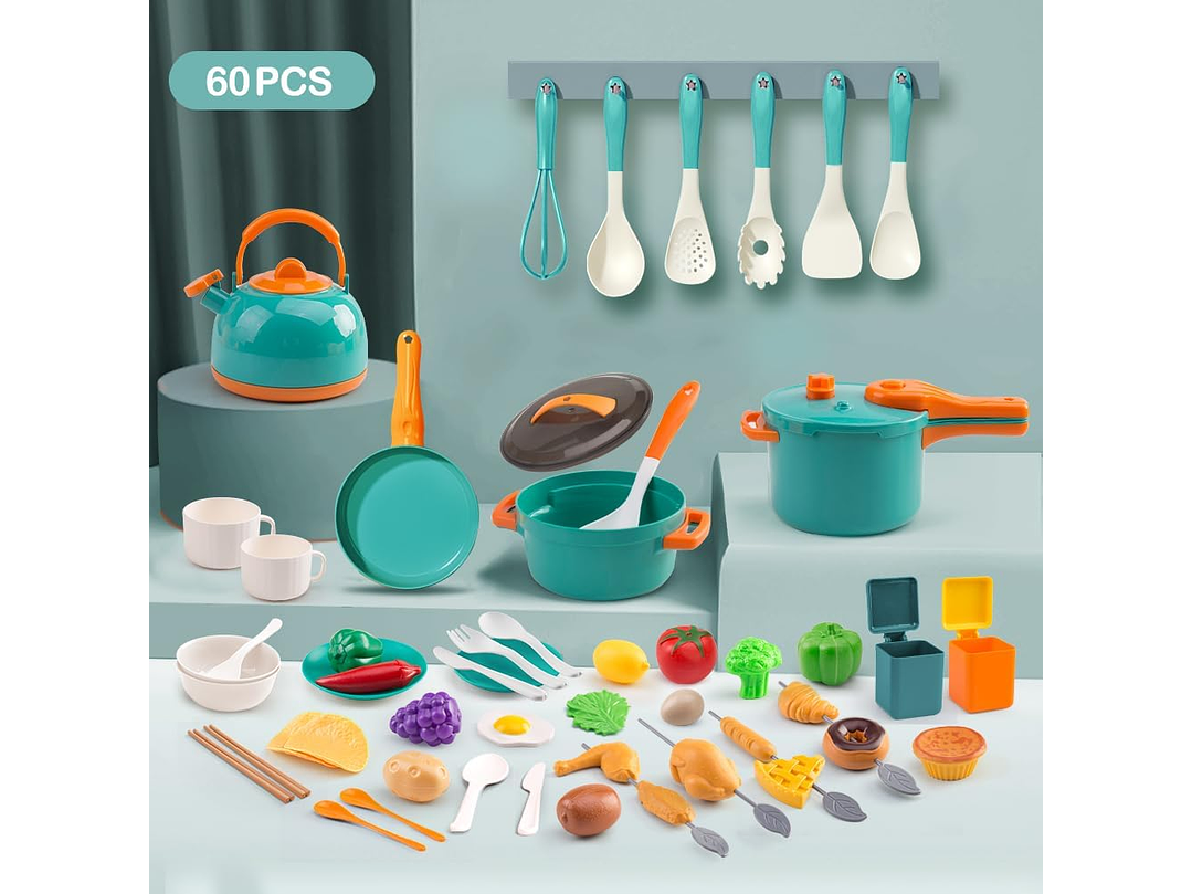 Juego de 60 piezas de mini accesorios de cocina para niños 2