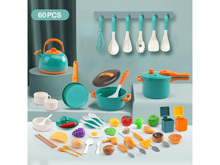 Juego de 60 piezas de mini accesorios de cocina para niños 2