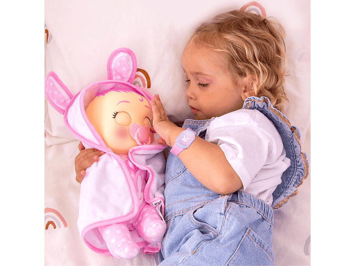 Cry Babies Muñeca recién nacida, Coney - Muñeca interactiva de bebé con más de 20 sonidos de bebé, niñas 4