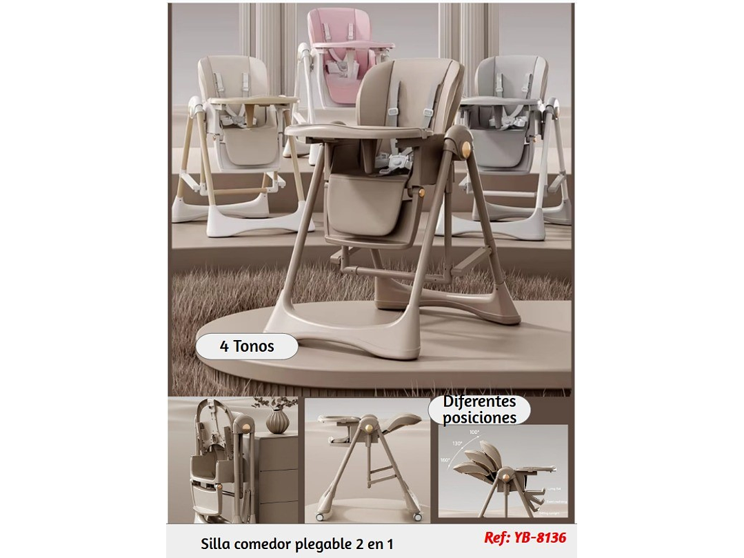 Silla Comedor Plegable 2 en 1 1