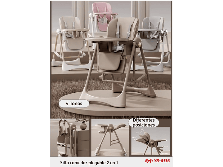 Silla Comedor Plegable 2 en 1 1