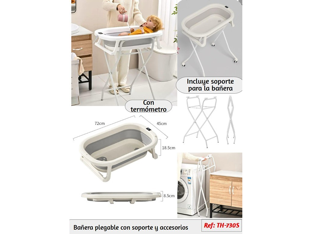 Bañeras Plegable Con Soporte y Accesorio  1