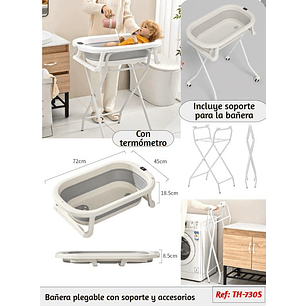 Bañeras Plegable Con Soporte y Accesorio 