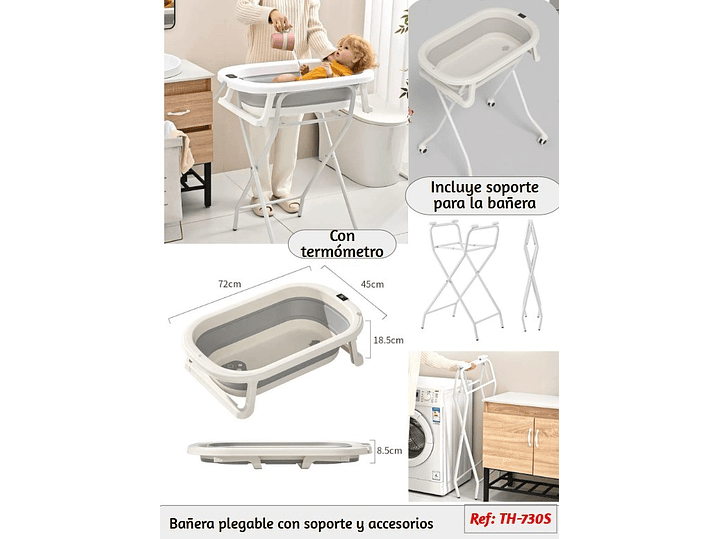 Bañeras Plegable Con Soporte y Accesorio  1