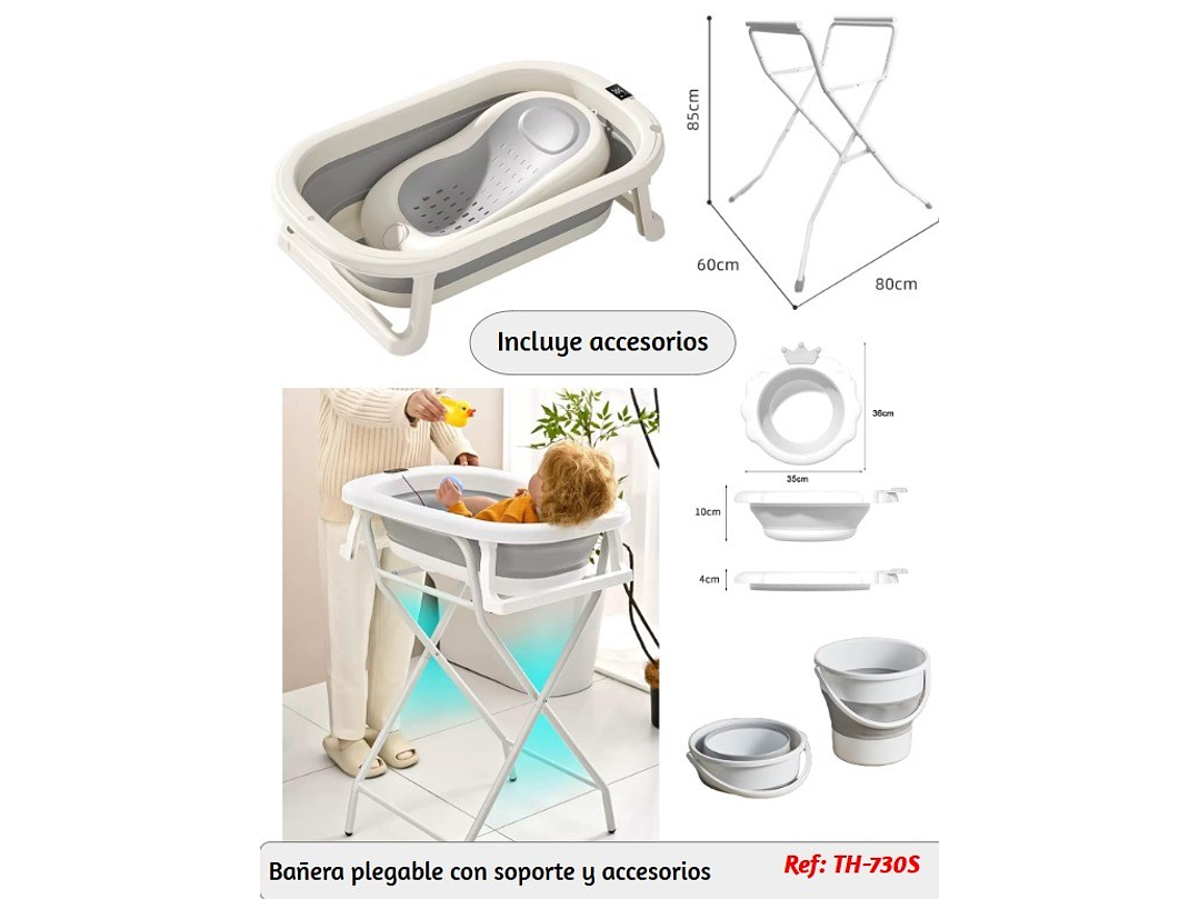 Bañeras Plegable Con Soporte y Accesorio  2