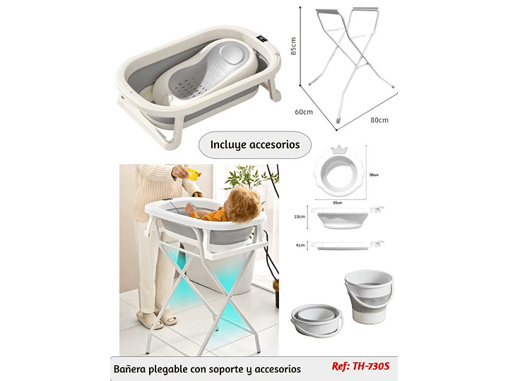 Bañeras Plegable Con Soporte y Accesorio  2