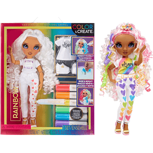 Rainbow High Colorea y crea la muñeca de moda DIY con marcadores de arco iris