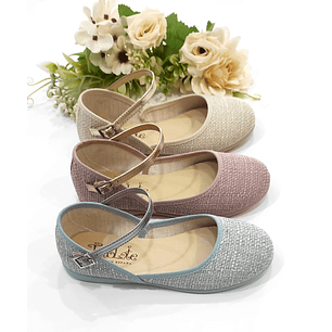 Merceditas Tokolate Lino Rosa Empolvado