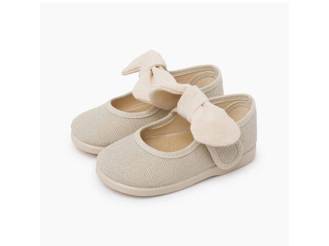 Merceditas Tokolate Lino Beige 1