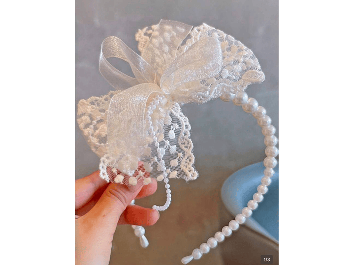 Diadema Perlas Encaje 1