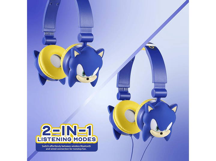  Sonic The Hedgehog - Auriculares Bluetooth para niños, auriculares inalámbricos y con cable con volumen 1