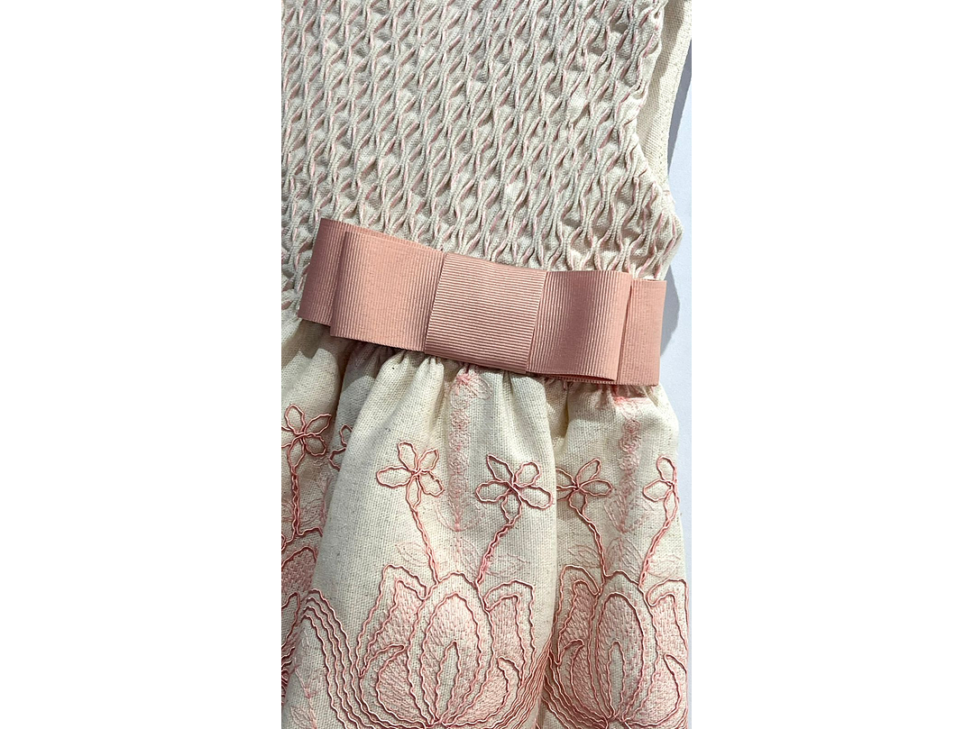 Vestido Bordado Nido De Abeja  2