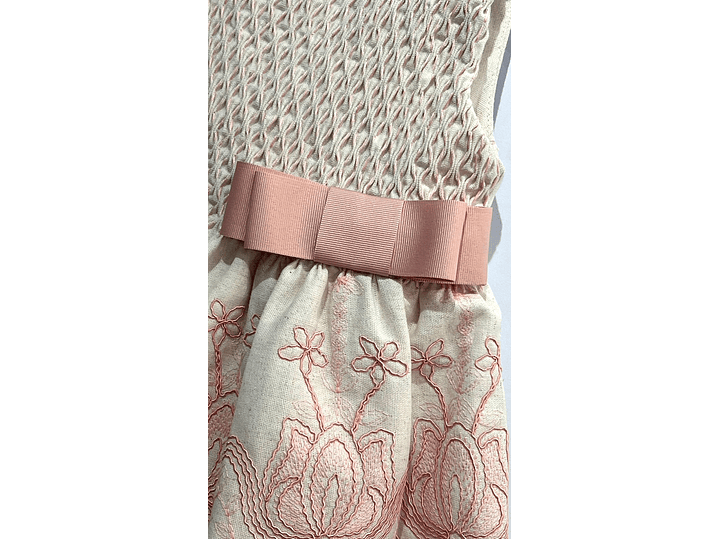 Vestido Bordado Nido De Abeja  2