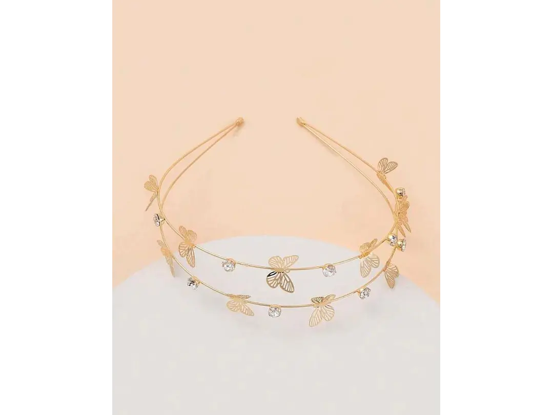 Diadema Mariposa Dorada  3