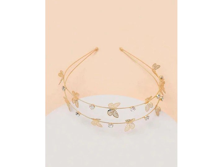 Diadema Mariposa Dorada  3