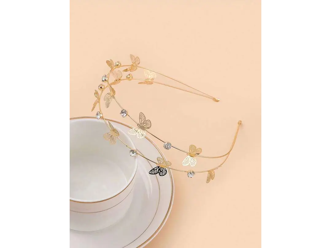 Diadema Mariposa Dorada  5