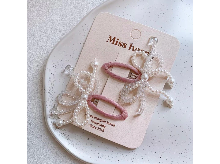 Pinzas Lazos Perlas   1