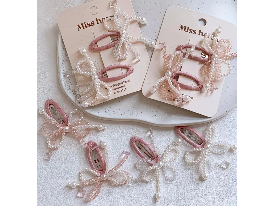 Pinzas Lazos Perlas   2