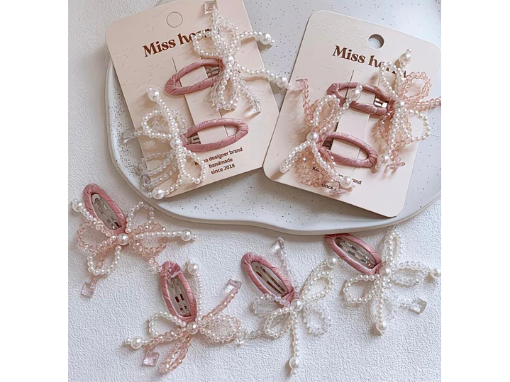 Pinzas Lazos Perlas   2