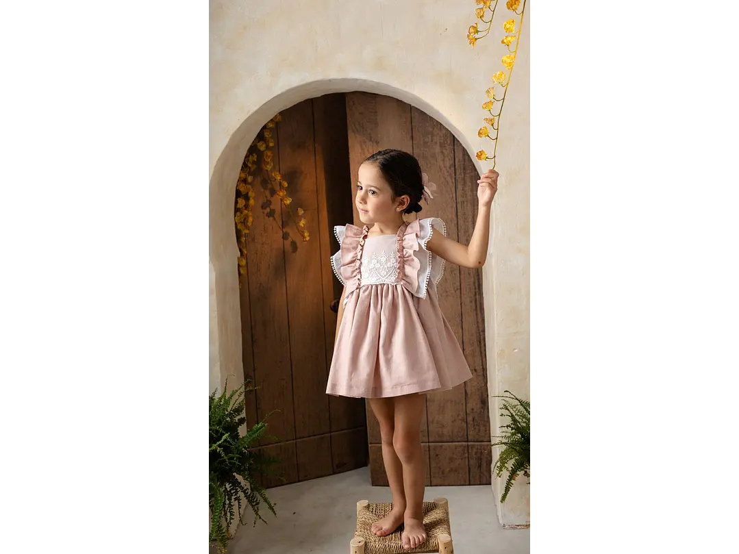 Vestido Romantico Lino Español 1