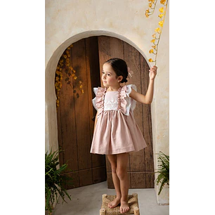 Vestido Romantico Lino Español