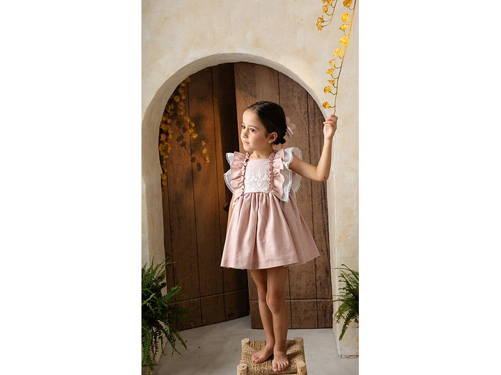 Vestido Romantico Lino Español 1