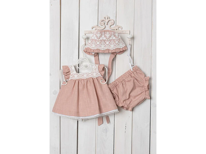 Vestido Romantico Lino Español 1