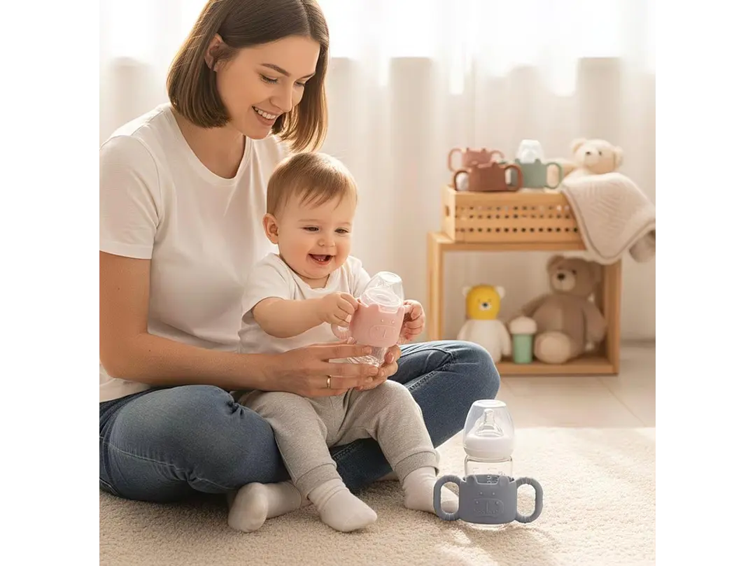 Asa De Silicona Para Biberon Rosa Palo 3