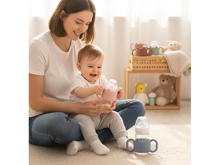 Asa De Silicona Para Biberon Rosa Palo 3