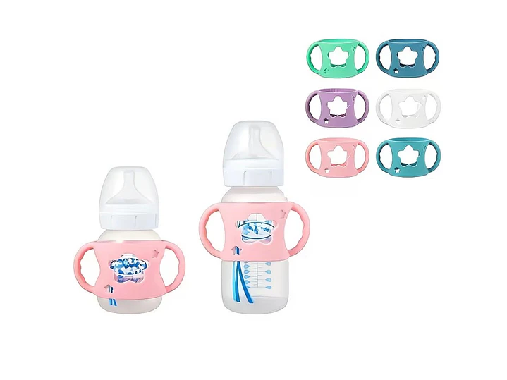 Asa De Silicona Para Biberon Rosa 1