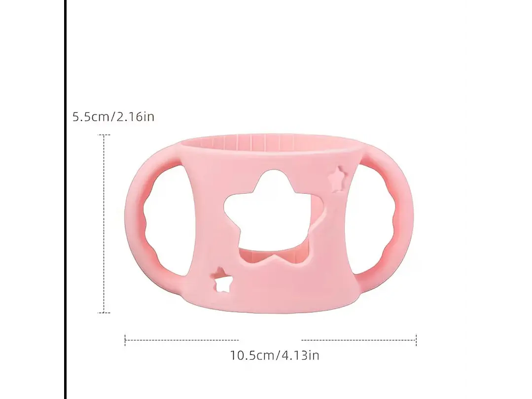 Asa De Silicona Para Biberon Rosa 2