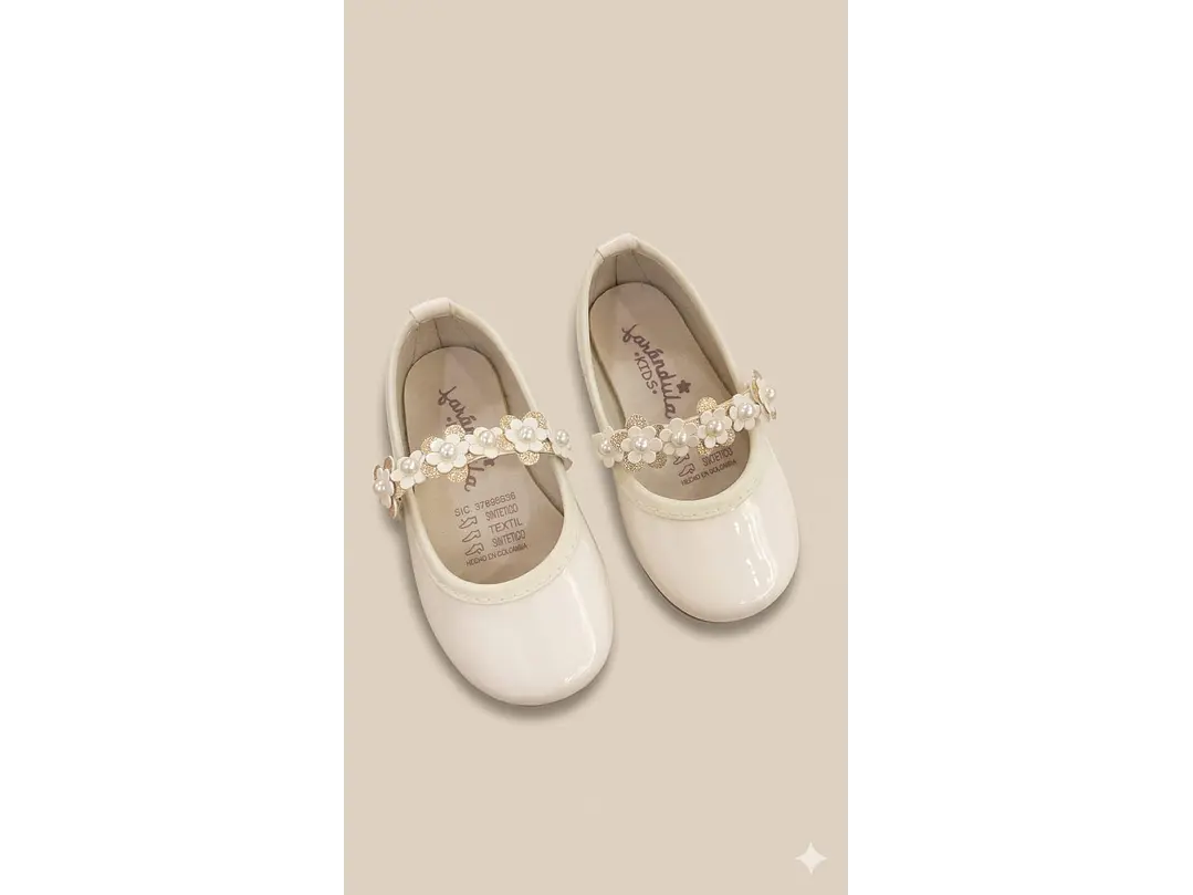 Baleta Beige Flores 1