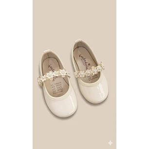Baleta Beige Flores