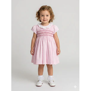 Vestido Nido De Abeja Rosa 