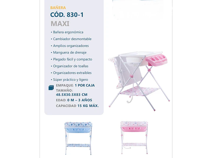 Bañera Con Soporte Y Cambiador 3