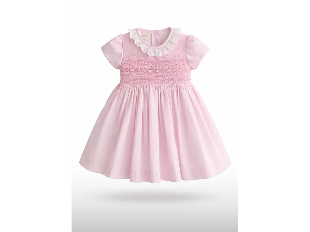 Vestido Nido De Abeja Rosa  5