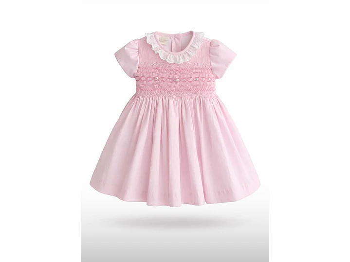 Vestido Nido De Abeja Rosa  5